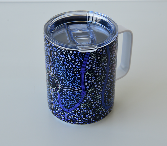 Travel Mug, Footprints to Love, Purple