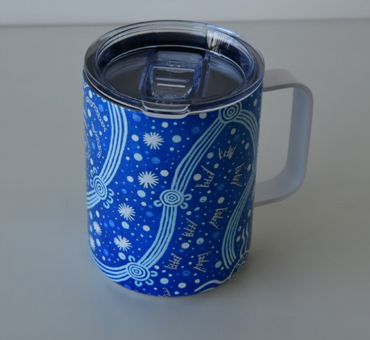 Travel Mug, Kangaroo Soul, Blue