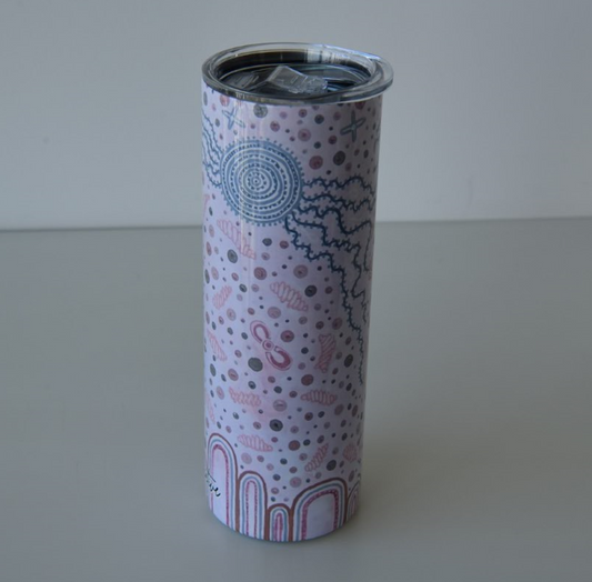 Water Bottle, Rise to the Yellow Belly Fish, Light Pink