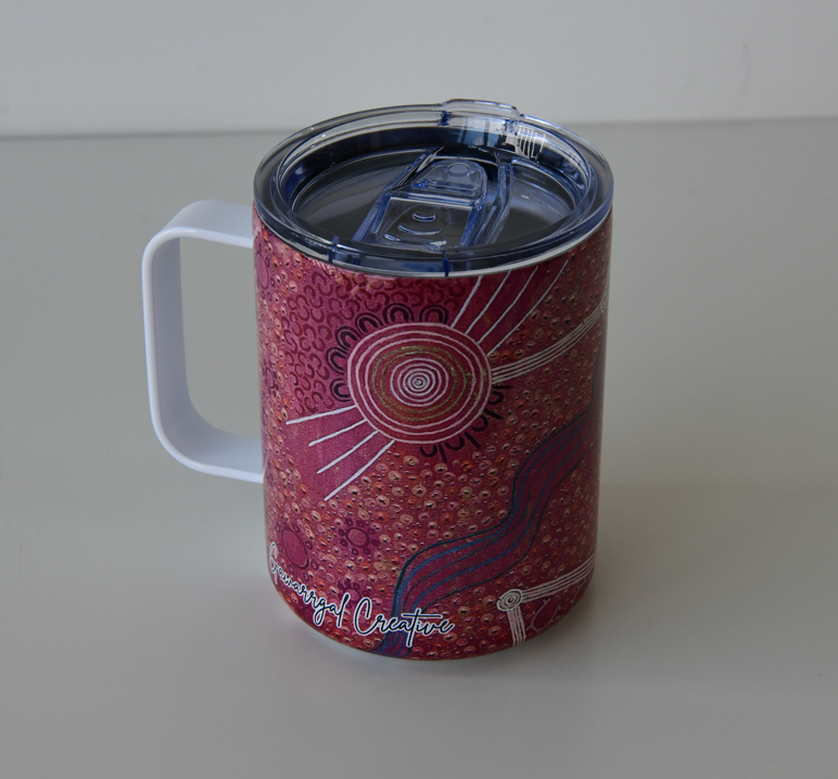 Travel Mug, Sacred Return, Dark Pink